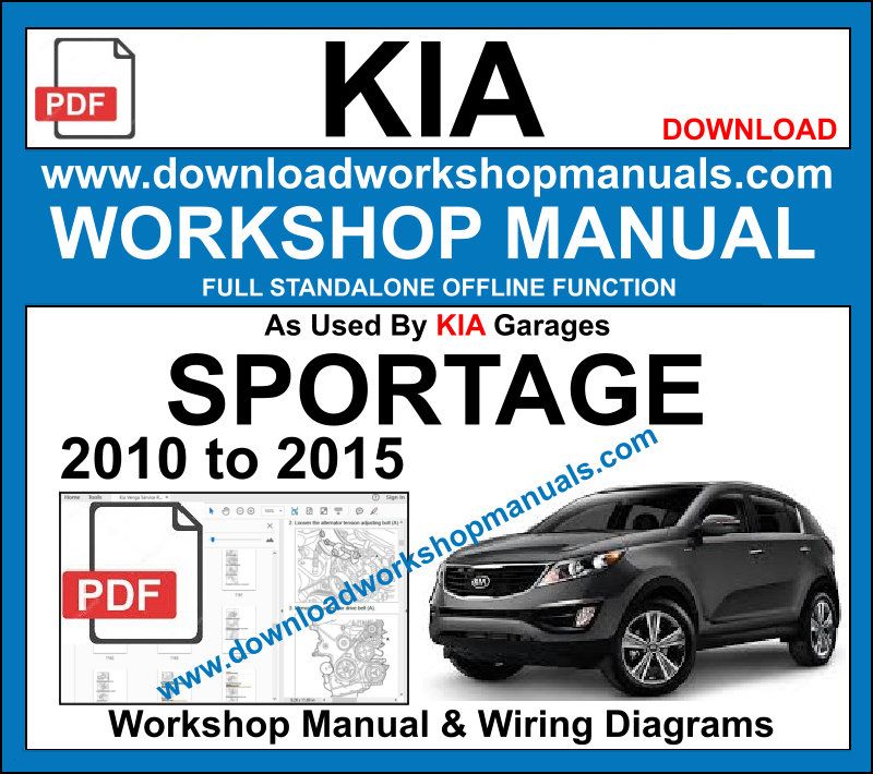 Kia Sportage Service repair workshop manual 2010 to 2015